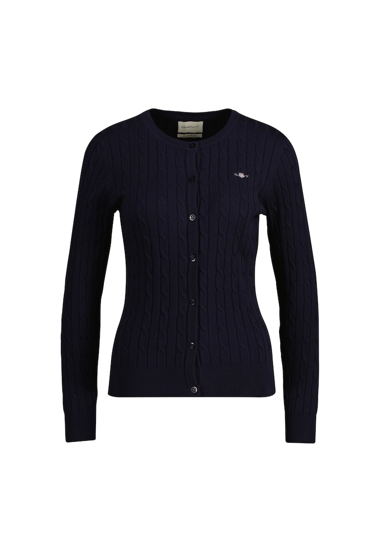 Oferte la Cardigan cu nasturi si model torsade - Albastru