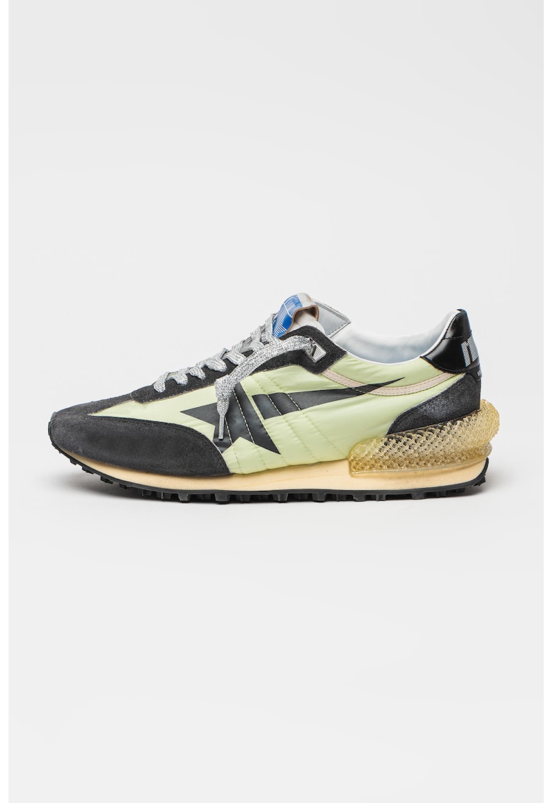 Oferte la Pantofi sport Marathon din material textil cu insertii din piele - Verde deschis/Gri inchis
