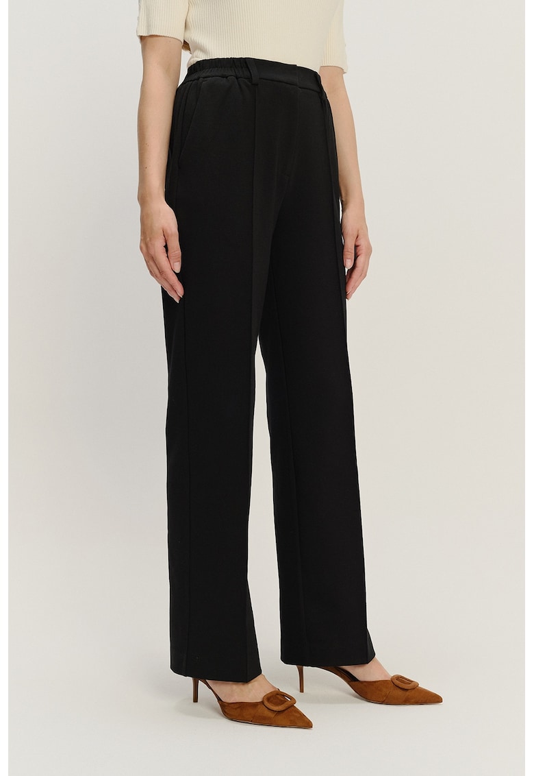 Oferte la Pantaloni drepti din amestec de modal - Negru