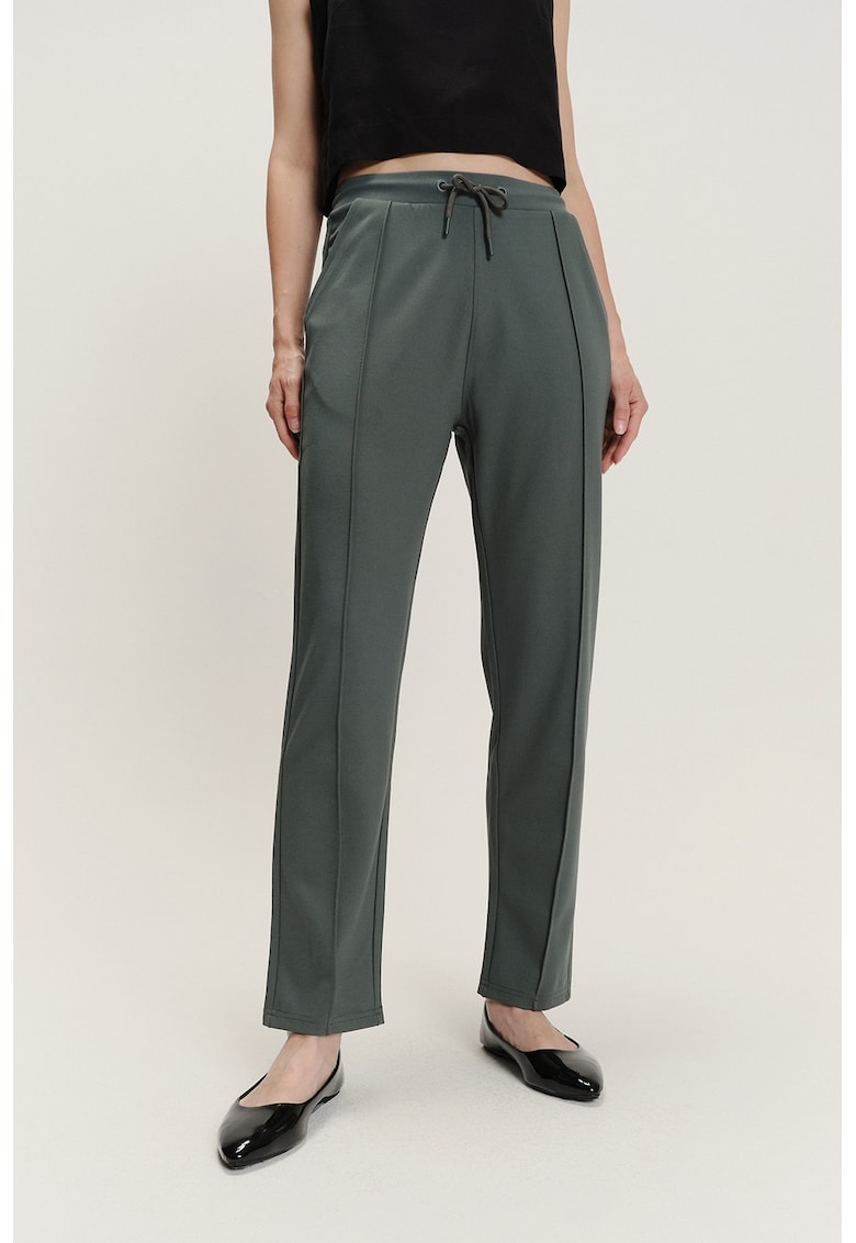 Oferte la Pantaloni din amestec de modal cu talie ajustabila - Verde inchis