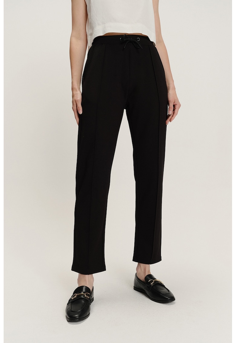 Oferte la Pantaloni din amestec de modal cu talie ajustabila - Negru