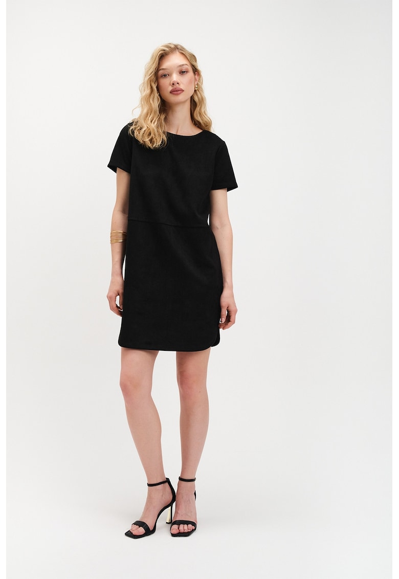 Oferte la Rochie midi cu cordon in talie - Negru