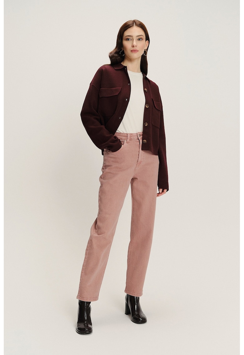 Oferte la Cardigan lejer din amestec de modal - Visiniu