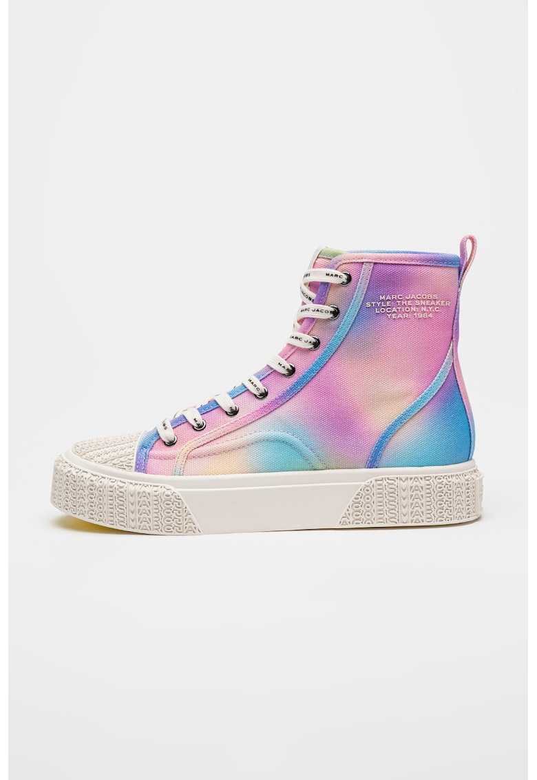 Oferte la Tenisi mid-high cu logo pe talpa - Albastru pastel/Roz pastel/Lila