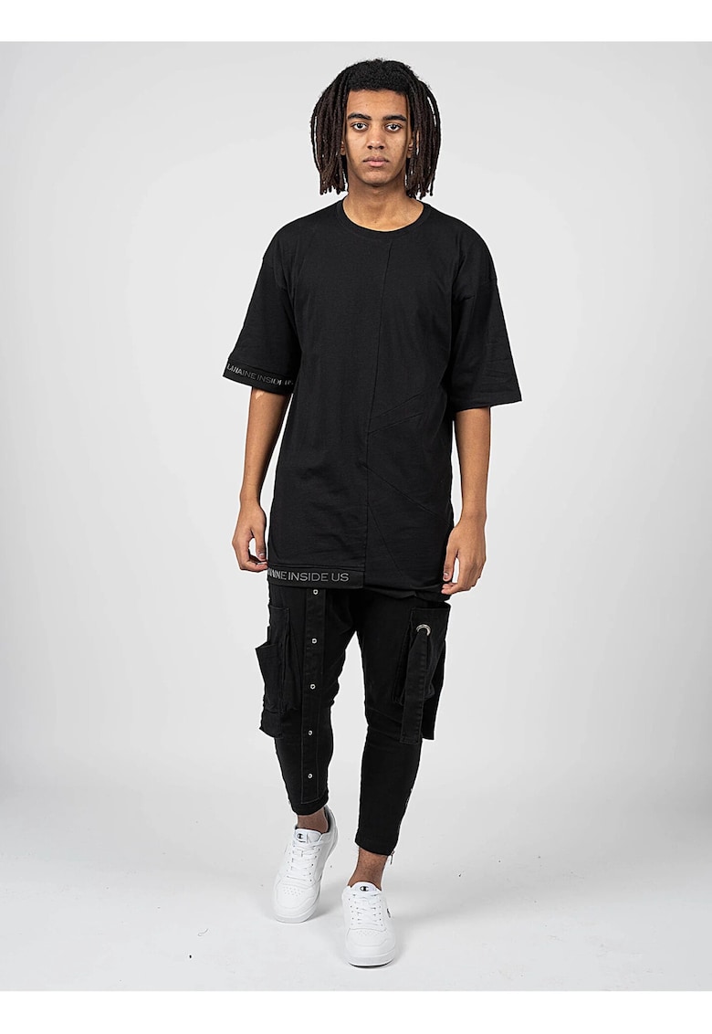 Oferte la Tricou asimetric lejer Lalbatro - Negru