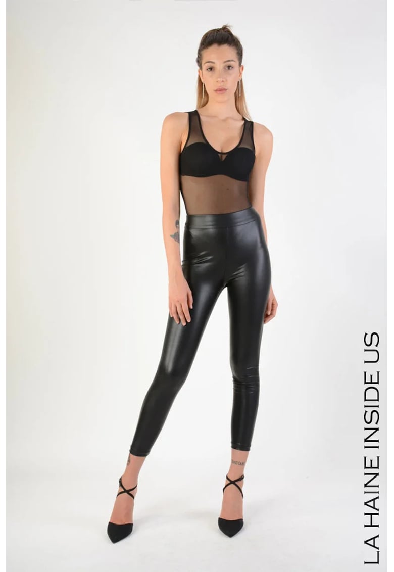Oferte la  -Colanți skinny din piele ecologică - Negru