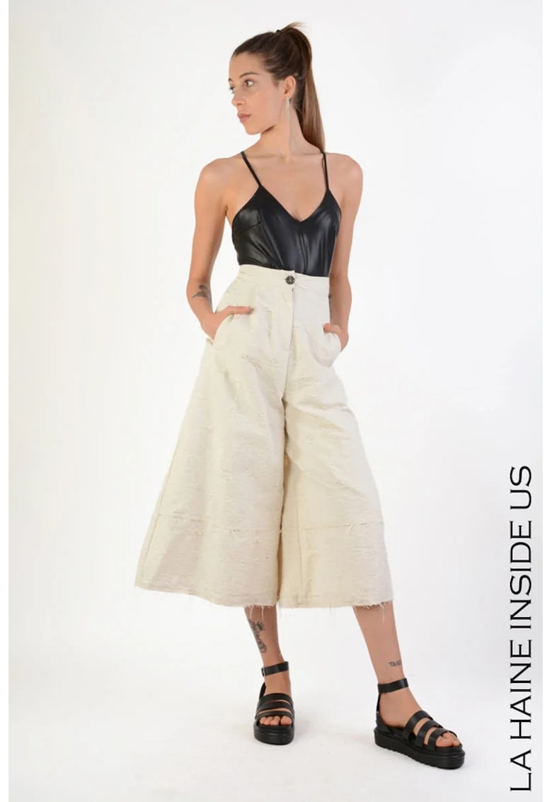 Oferte la  -Pantaloni supradimensionați cu buzunare frontale - Bej