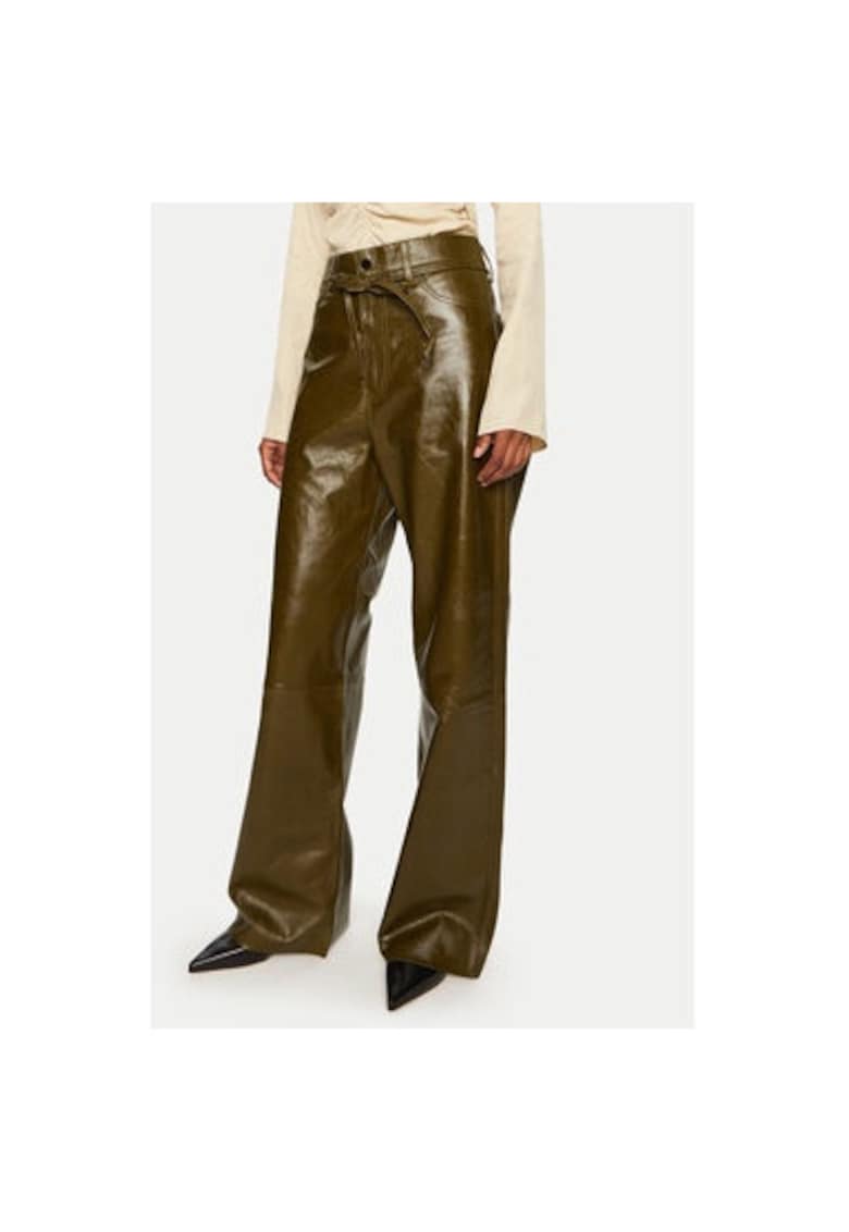 Oferte la Pantaloni dama -  304750083 - Piele naturala - Maro - Maro