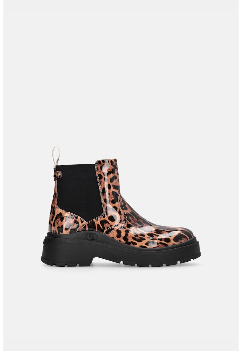 Oferte la Ghete Chelsea cu animal print - Maro