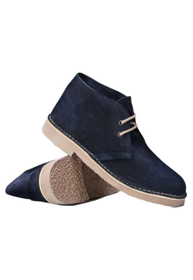 Oferte la Ghete barbati Chukka  piele intoarsa bleumarin