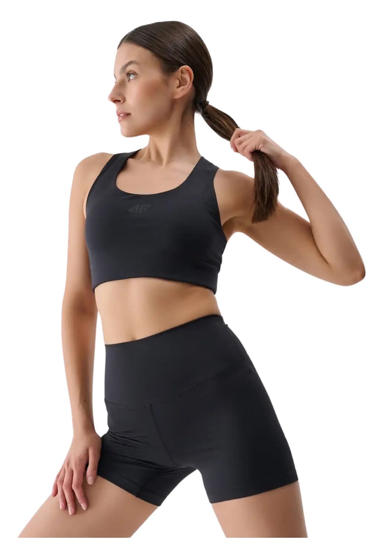Oferte la Colanti scurti de dama  negru intens - talie inalta - croiala slim - poliester -