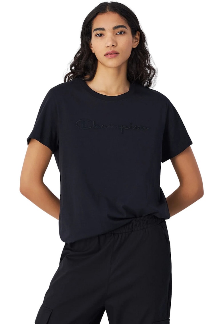 Oferte la Tricou dama  negru - bumbac - croiala slim - decolteu rotund