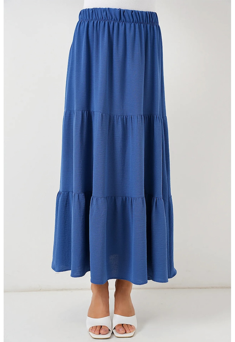Oferte la Fusta maxi texturata HiCCUP - albastru - poliester/elastan - croiala standard
