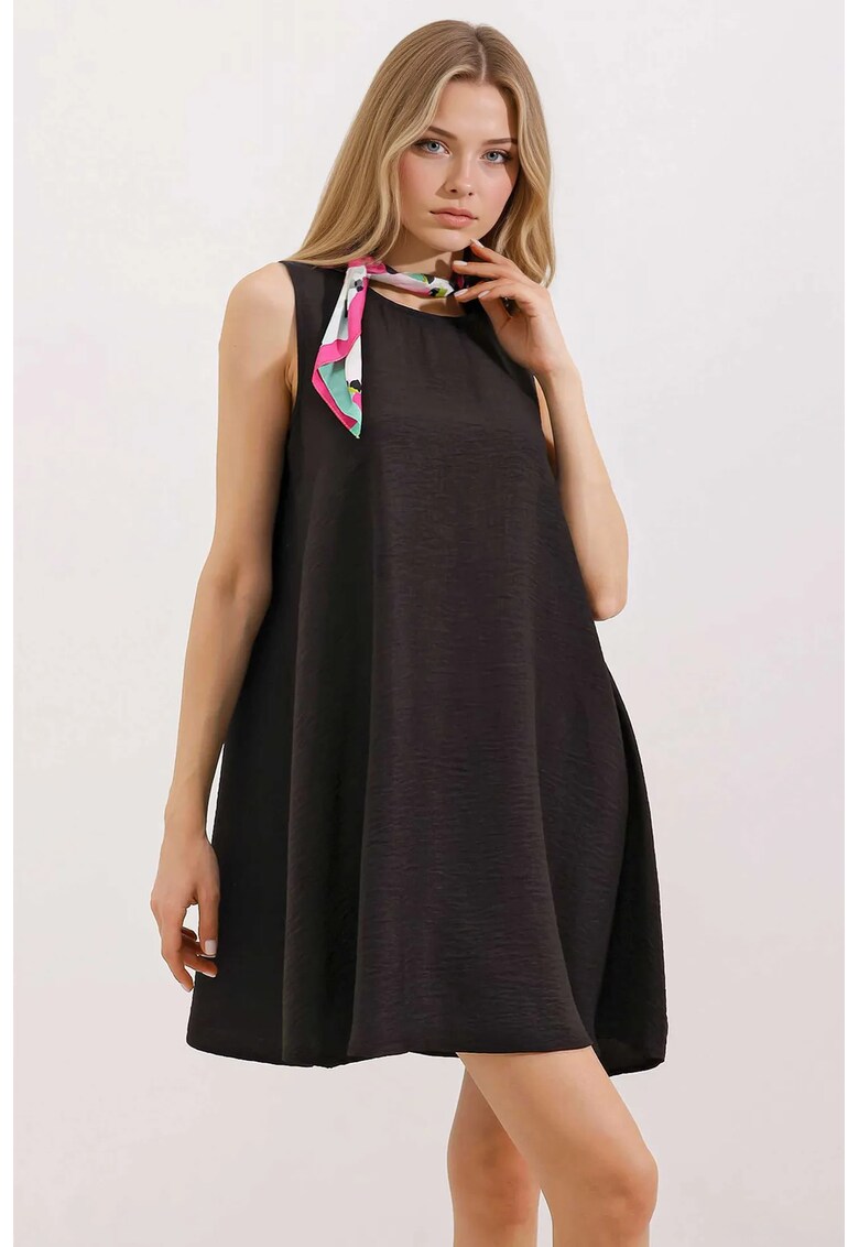 Oferte la Rochie mini dama HiCCUP - viscoza/in - decolteu rotund - fara maneci - negru