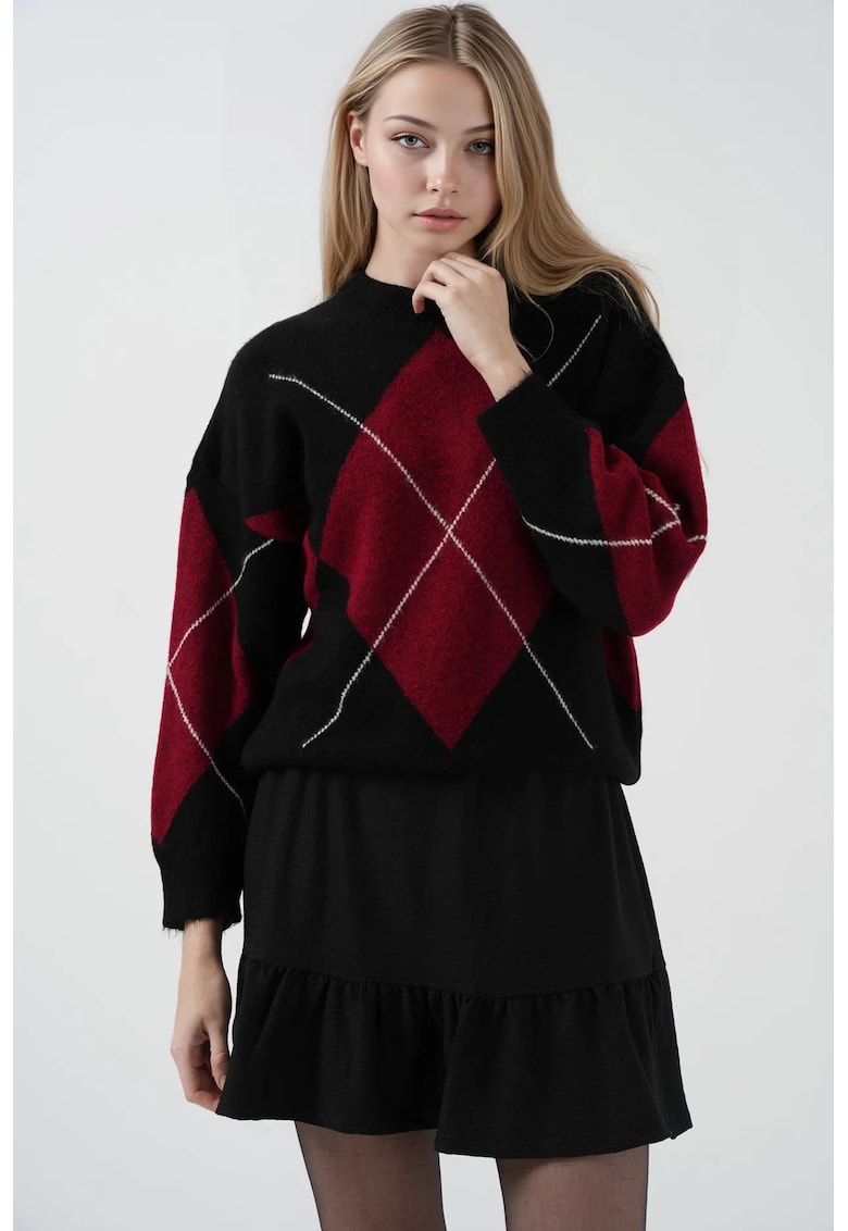 Oferte la Fusta mini - HiCCUP - texturata - detalii cu volane - negru - poliester-lycra