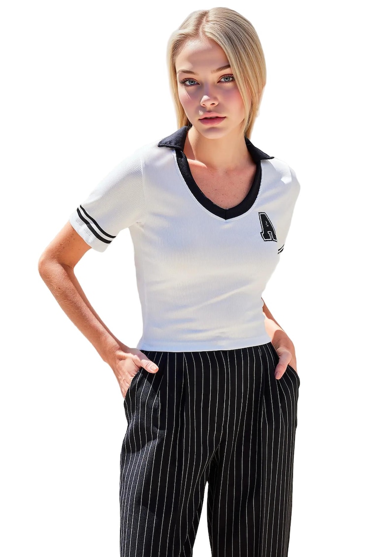 Oferte la Tricou polo - HiCCUP - Poliester/Elastan - Alb