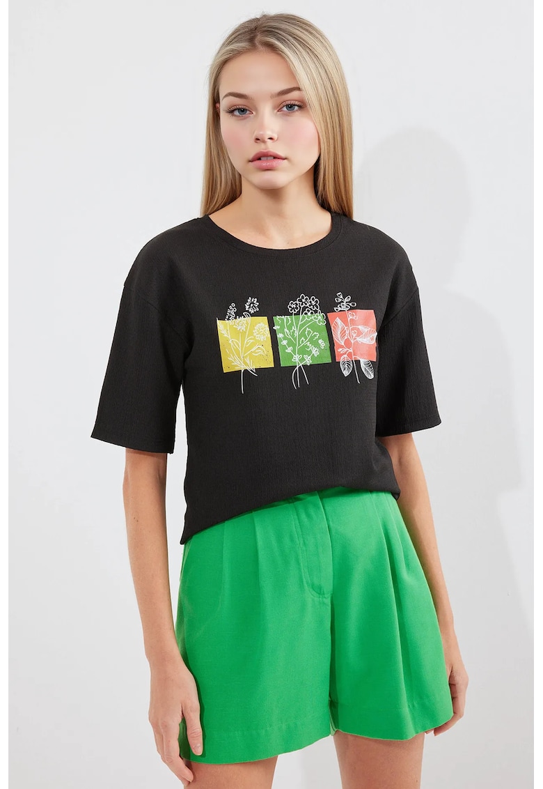 Oferte la Tricou HiCCUP cu imprimeu - Negru