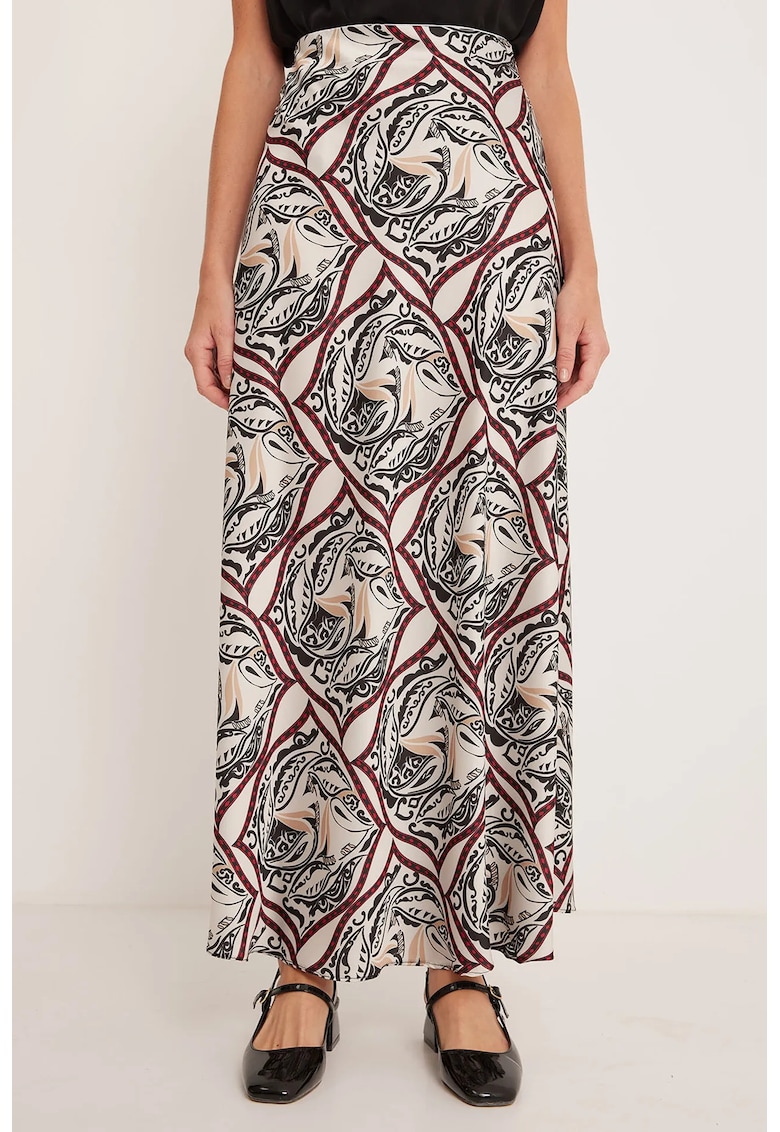 Oferte la Fusta maxi - HiCCUP - poliester - bej/negru - cu captuseala