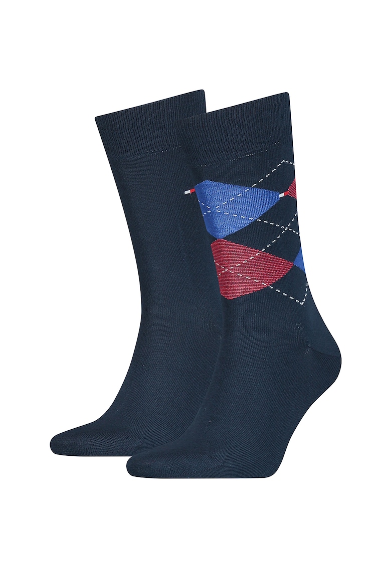 Oferte la Set de sosete elastice cu model uni si in carouri - 2 perechi