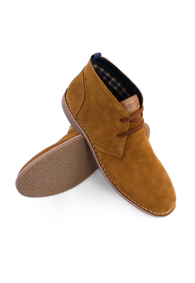 Oferte la Ghete barbati Chukka  piele naturala intoarsa camel - Maro deschis