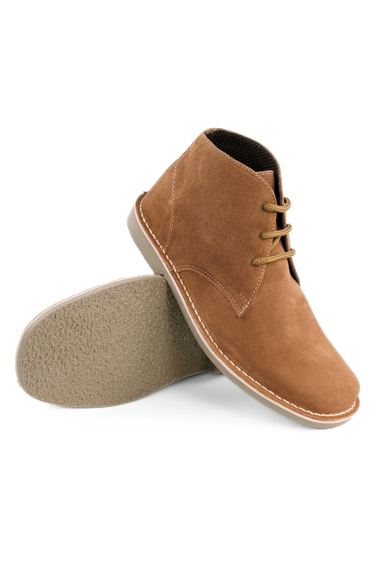 Oferte la Ghete barbati Chukka  piele naturala intoarsa nisipie - Nisipiu