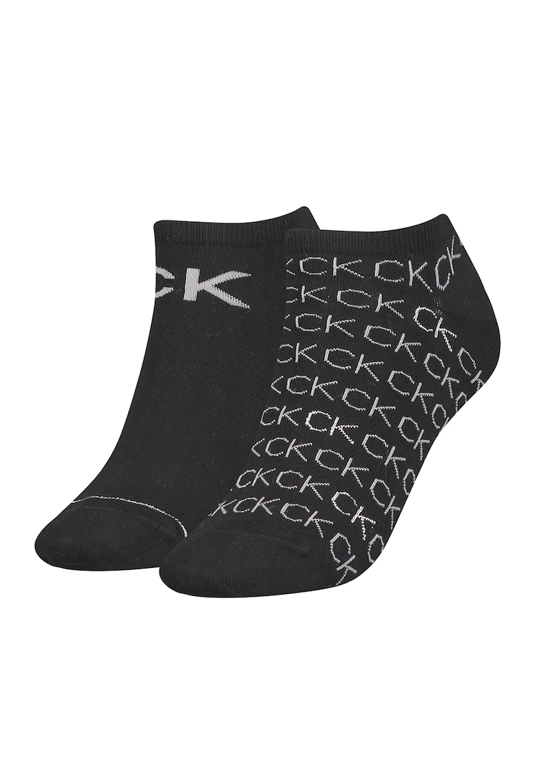 Set de sosete scurte cu logo - 2 perechi - Negru
