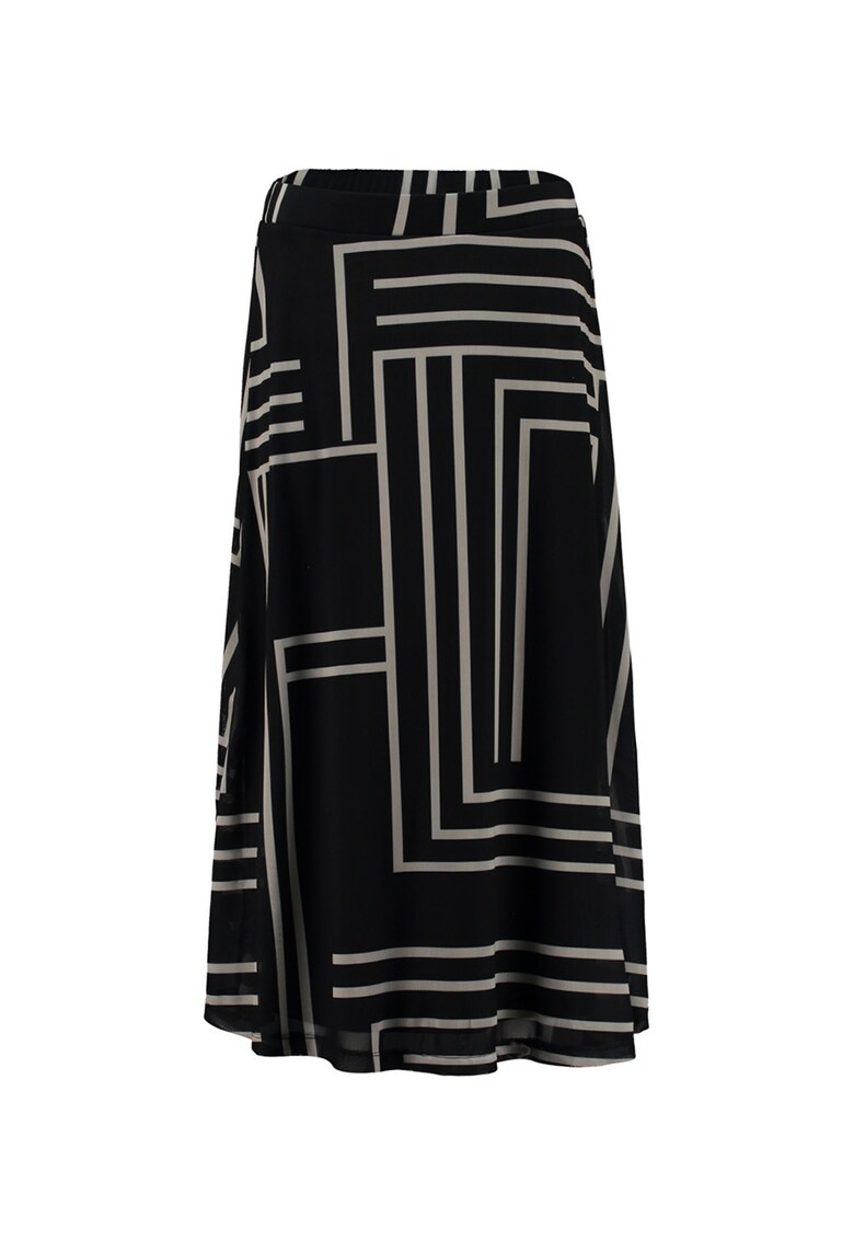 Oferte la Fusta maxi cu model si talie elastica - Negru/Alb murdar