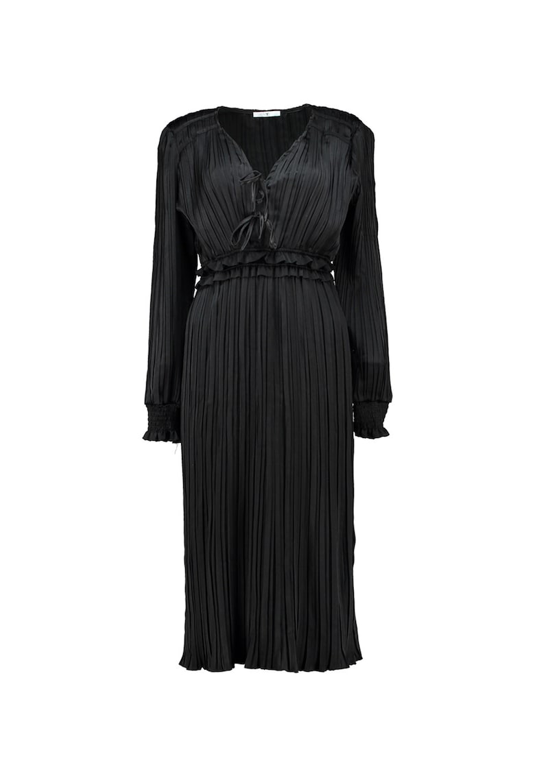 Oferte la Rochie midi plisata de satin - Negru