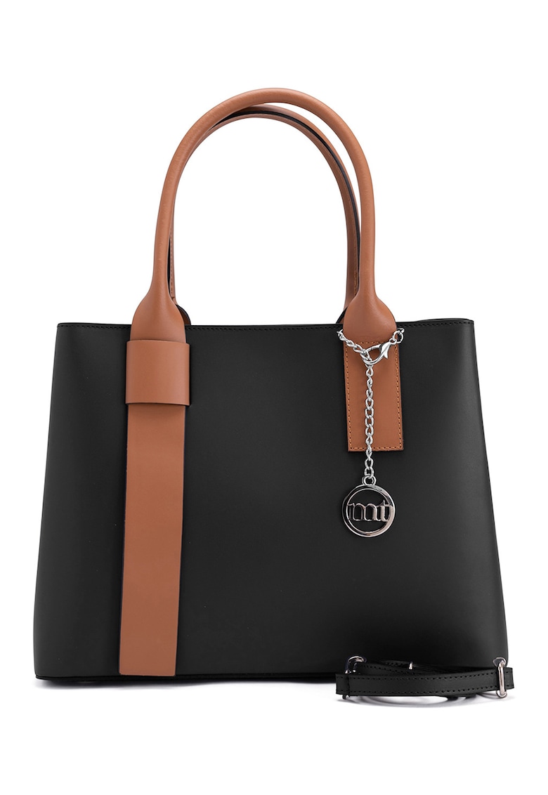 Oferte la Geanta tote din piele cu bareta detasabila Argonne - Negru/Caramel