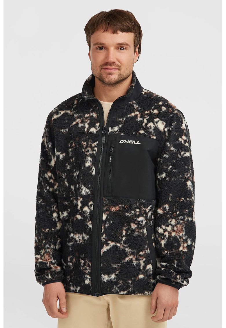 Oferte la Jacheta din fleece cu model Must-Have High Pile - Negru/Bej
