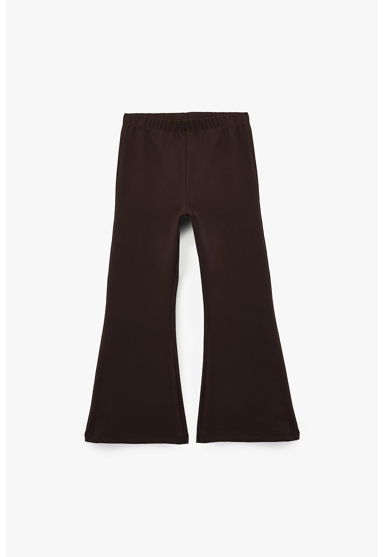 Pantaloni evazati cu talie inalta - Maro inchis