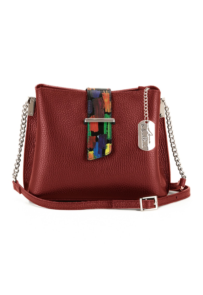 Oferte la Geanta crossbody de piele cu aspect texturat Vida - Maro cognac