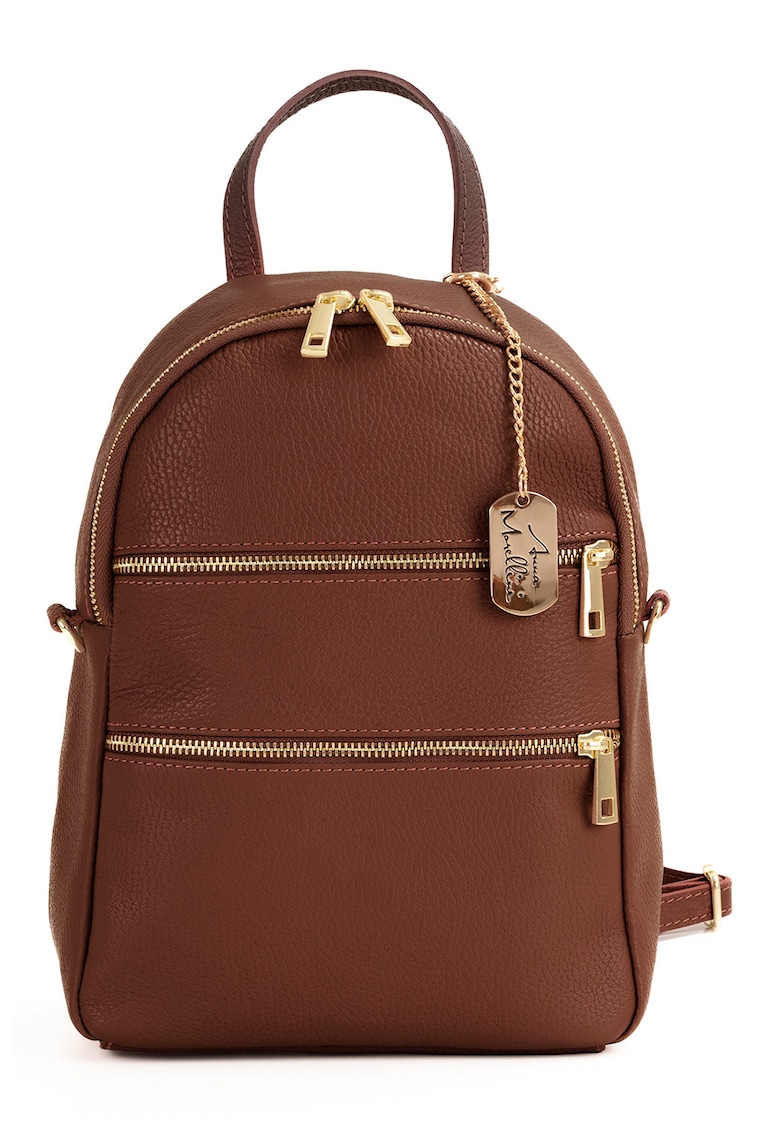 Oferte la Rucsac de piele cu bretele detasabile Zeolla - Maro scortisoara