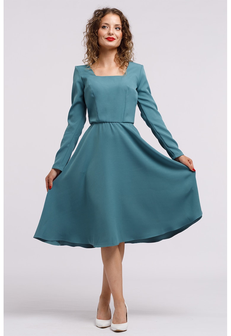 Oferte la Rochie midi evazata - Turcoaz