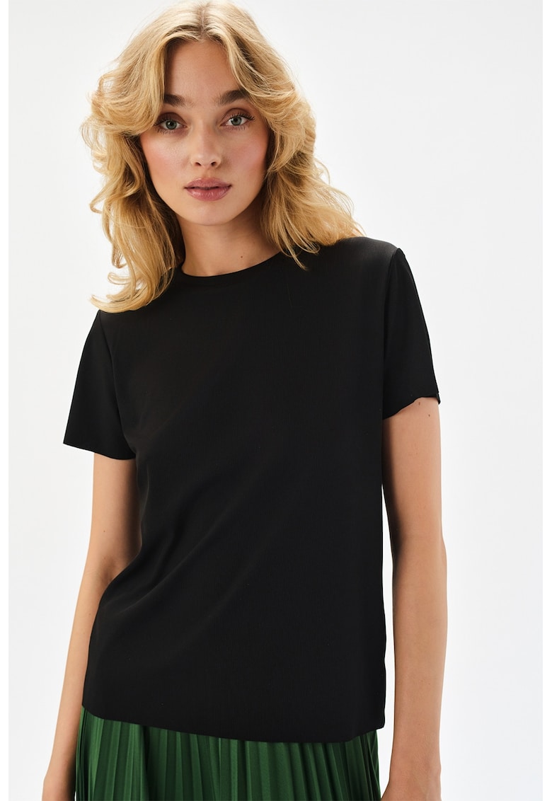 Oferte la Tricou din bumbac cu maneci scurte - Negru
