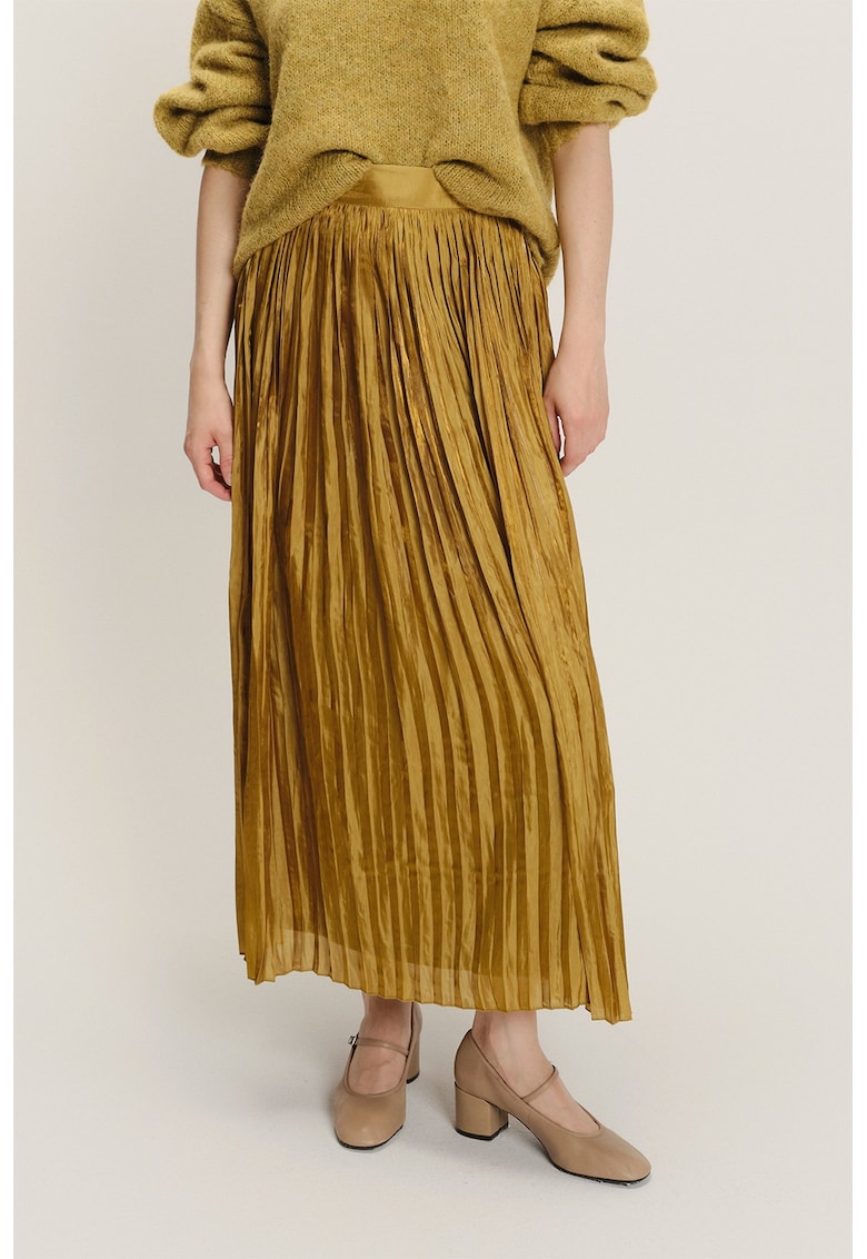Oferte la Fusta maxi cu pliuri - Galben mustar