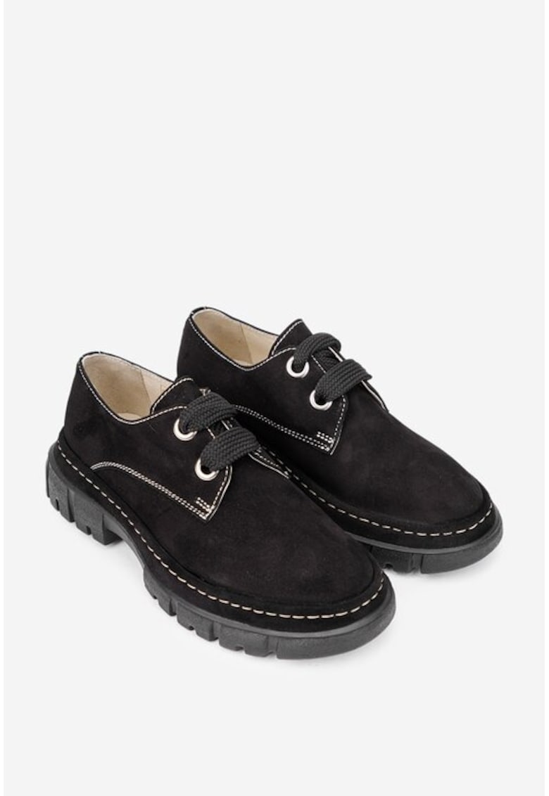 Oferte la Pantofi dama din piele intoarsa negri - Negru
