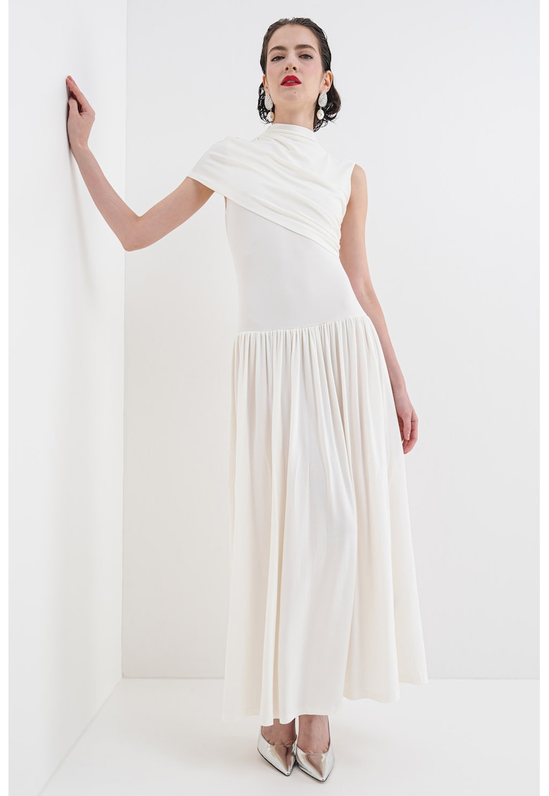 Oferte la Rochie cu decolteu asimetric - Alb murdar