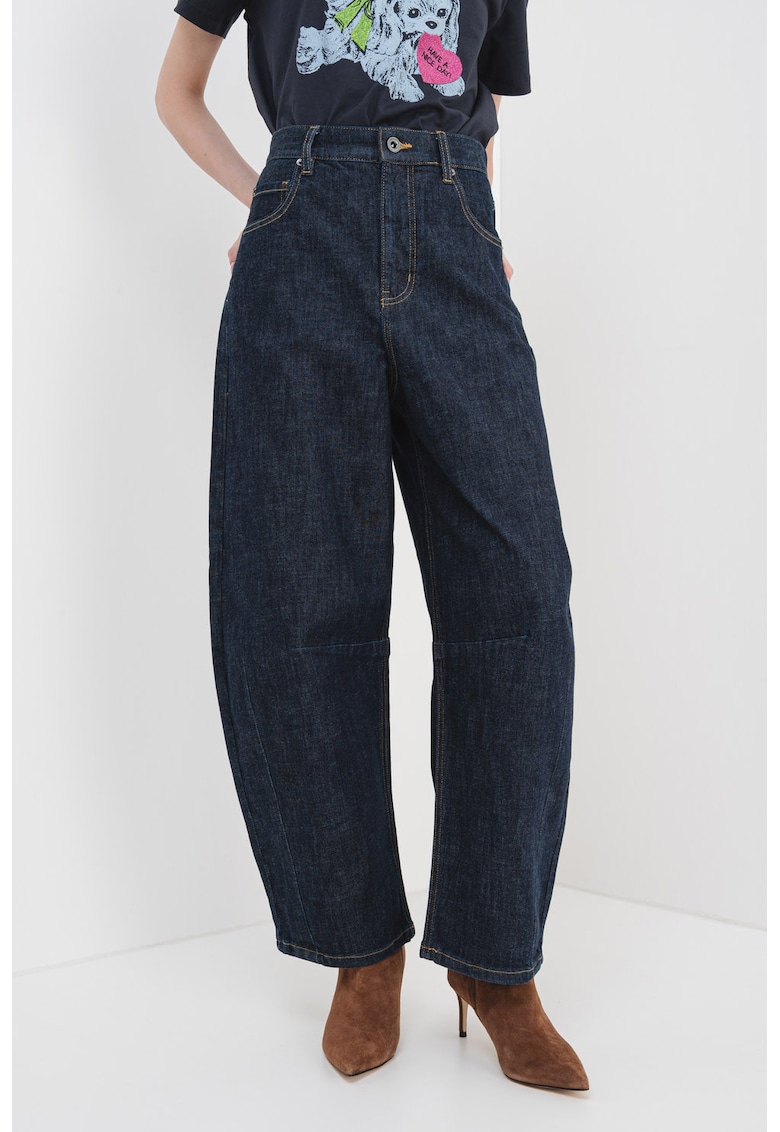 Oferte la Blugi mom-fit cu 5 buzunare - Albastru ultramarin