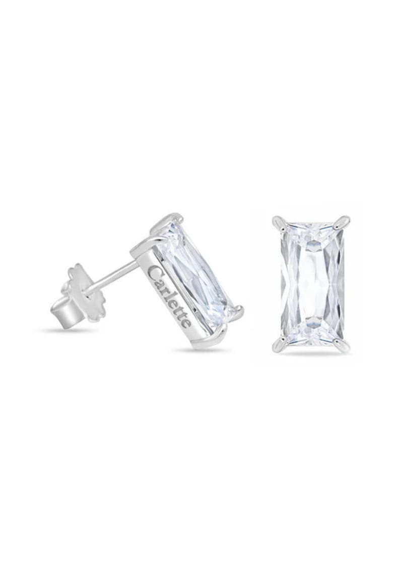 Oferte la Cercei din otel inoxidabil hipoalergenic cu piatra zirconia - placati cu rodiu Crystal Glam