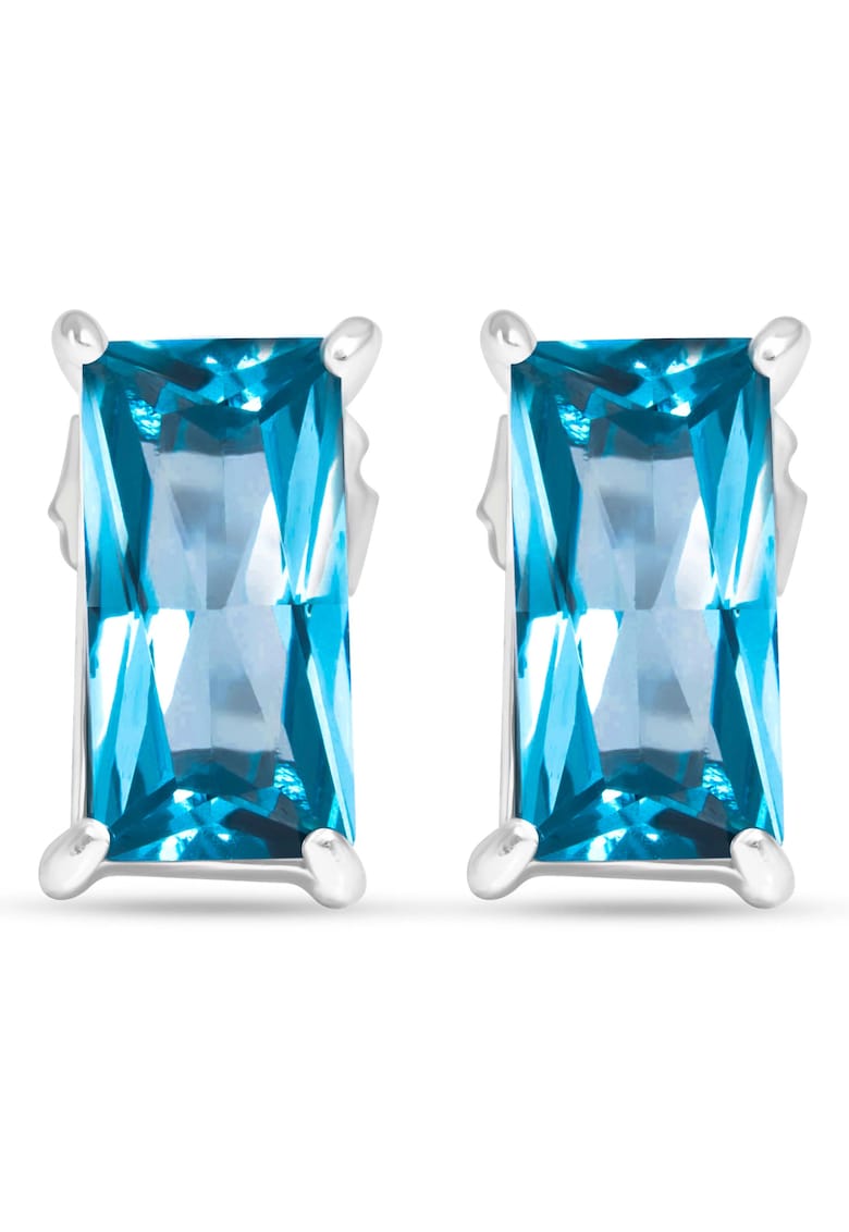 Oferte la Cercei din otel inoxidabil hipoalergenic cu piatra zirconia Stunning Blue - placati cu rodiu