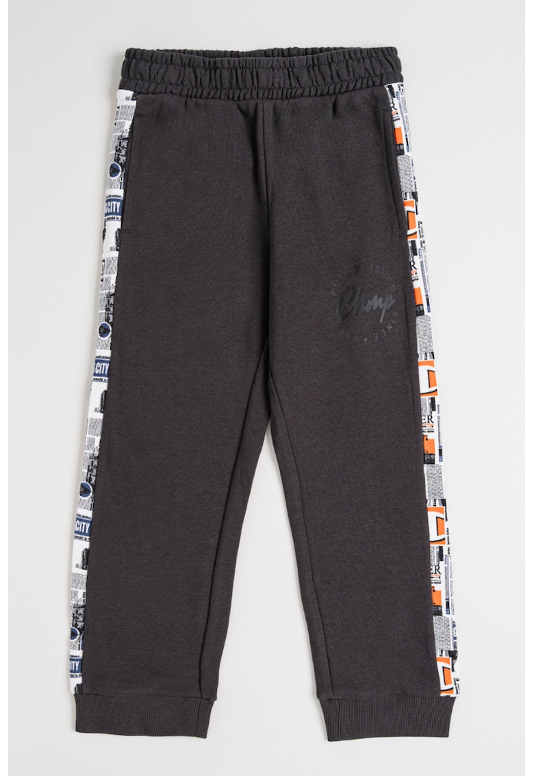 Oferte la Pantaloni de trening din amestec de bumbac cu segmente laterale - Gri inchis
