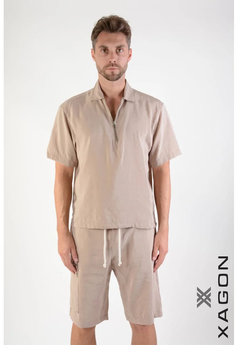 Oferte la Tricou polo cu fermoar 2BM106X - Bej