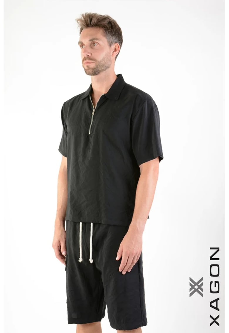 Oferte la Tricou polo cu fermoar 2BM106X - Negru