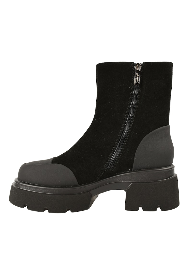 Oferte la Ghete din piele si piele intoarsa - cu toc masiv - Negru