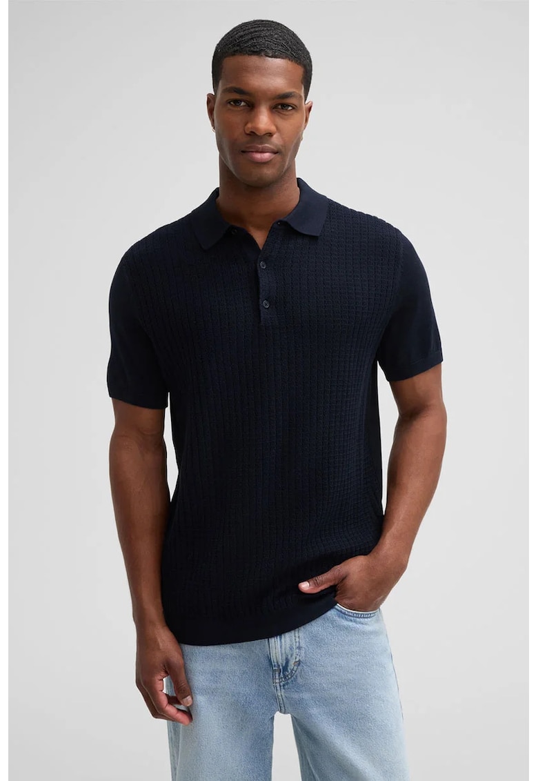 Oferte la Tricou polo cu inchidere prin nasturi 30045707 - Albastru inchis