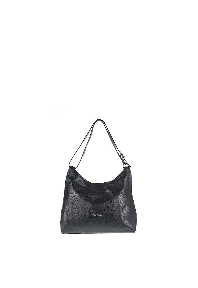 Oferte la Geanta de piele cu bareta de umar - Negru