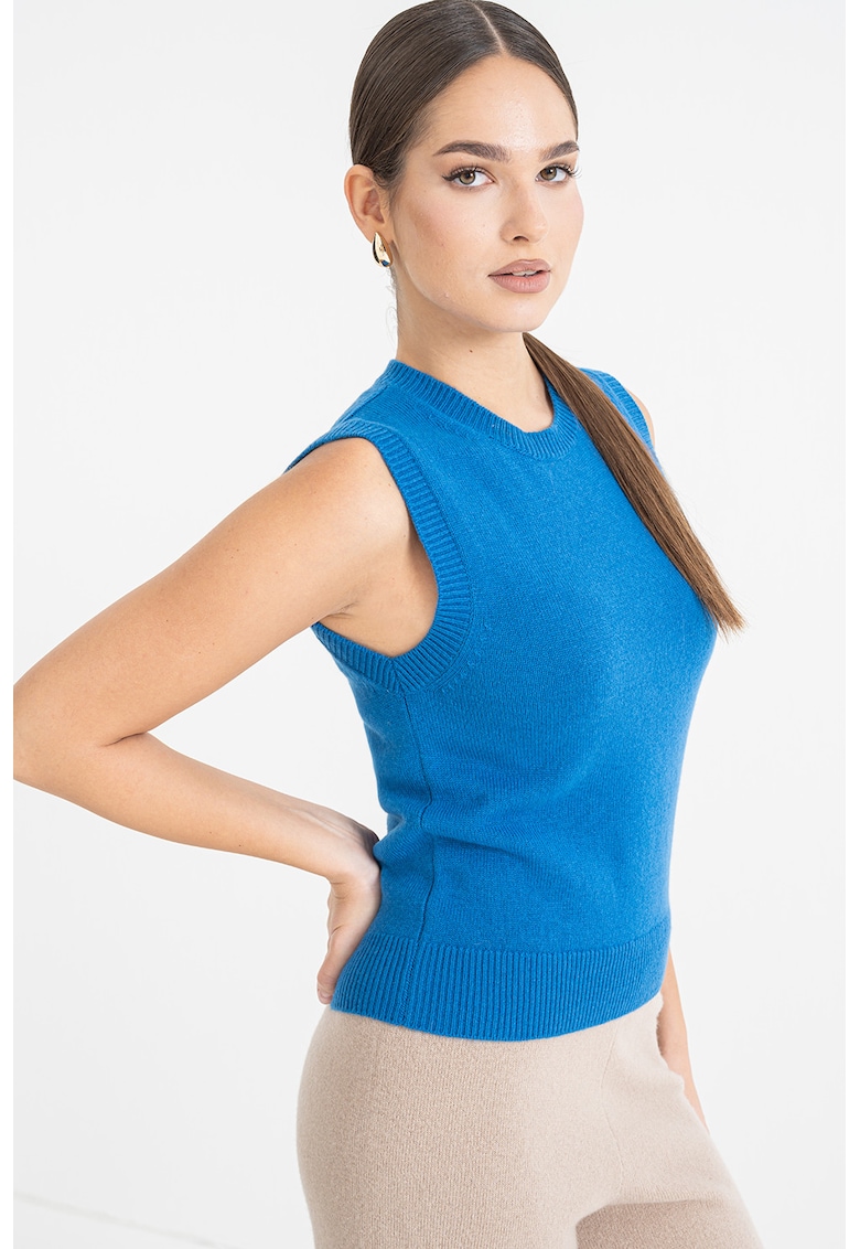 Oferte la Pulover uni fara maneci - Albastru deschis