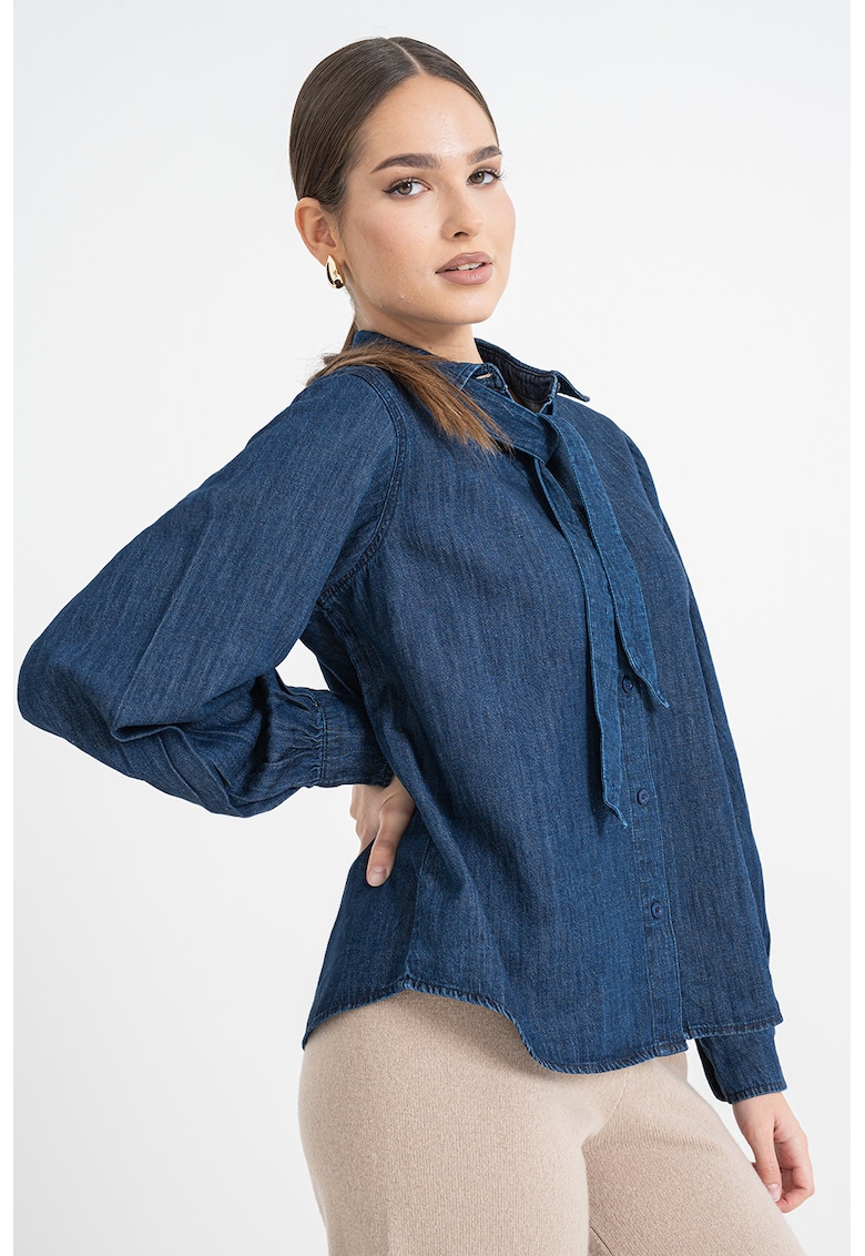 Oferte la Camasa de denim cu funda - Albastru inchis