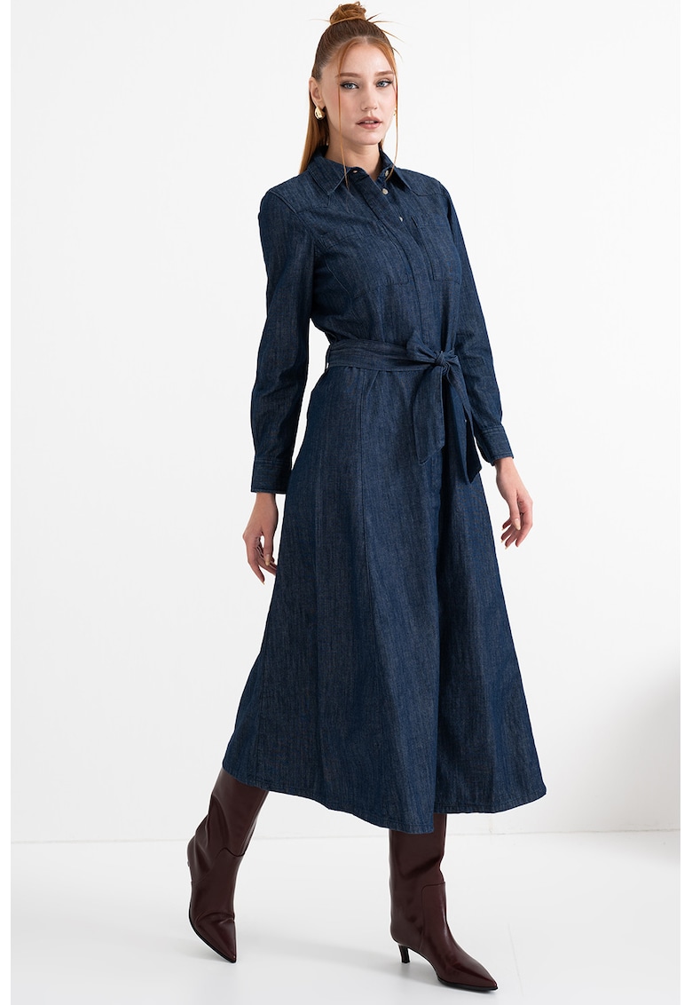 Oferte la Rochie midi de denim - Albastru inchis